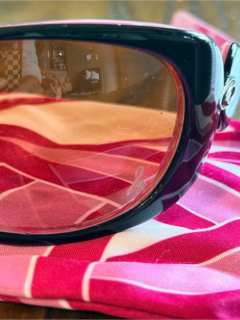 Oakley Women's Breast Cancer Black Frame Sunglasses with Pink Gradient Lenses